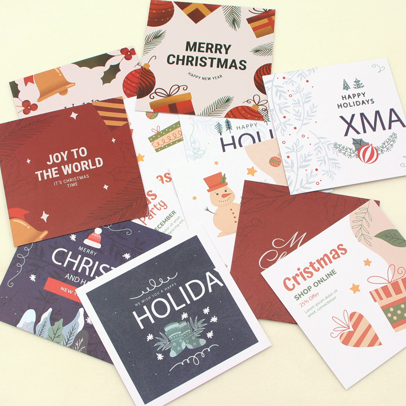 ins高级感圣诞节日贺卡新年礼物留言卡平安夜感恩祝福卡带信封