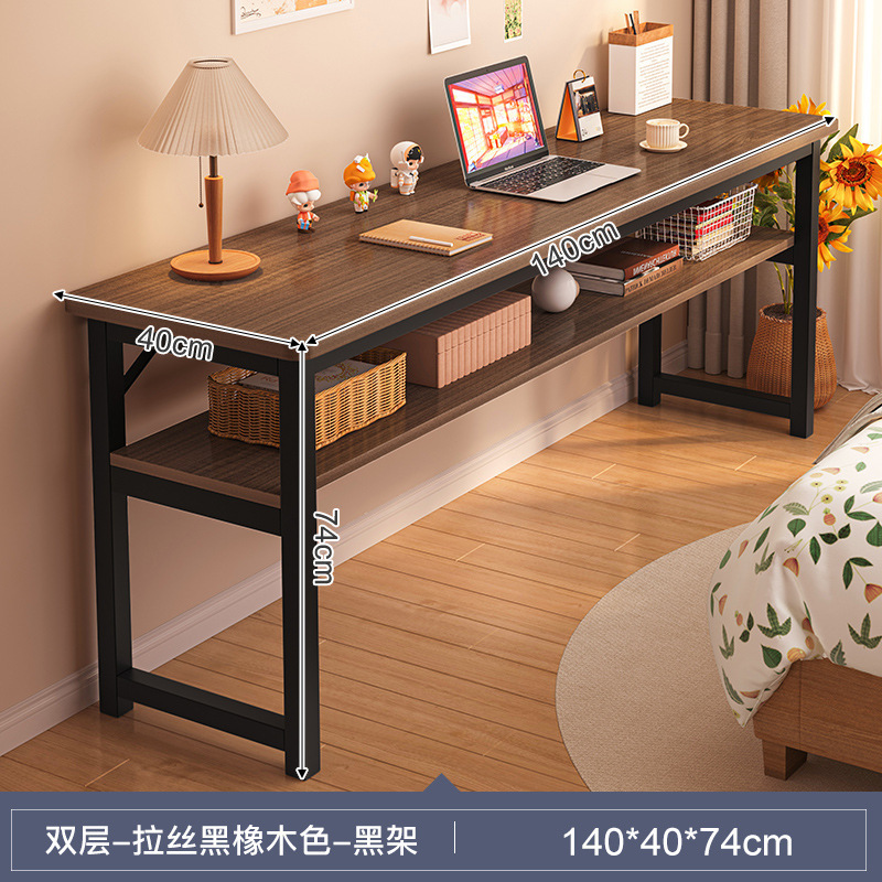 电脑桌家用女生桌子卧室简易书桌出租屋靠墙工作台阳台窄长条桌子|undefined
