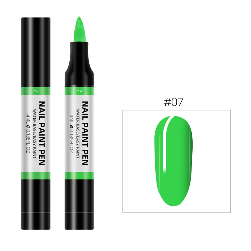 Nuevo producto transfronterizo Lápiz de pintura de esmalte de uñas de 24 colores Lápiz de pintura 3D Lápiz de pintura de uñas de punto a base de agua Lápiz de esmalte de uñas inodoro