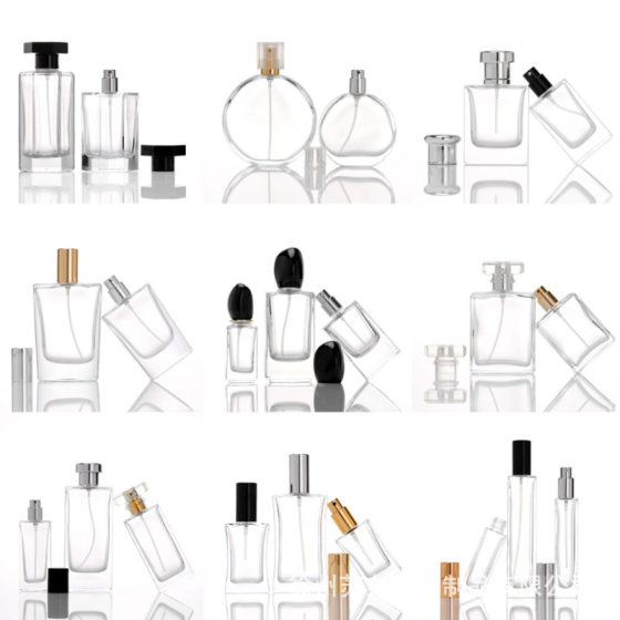 Wholesale in stock 30ml 50ml 100ml round glass perfume bottle spray bottle with cap perfume bottle explosion