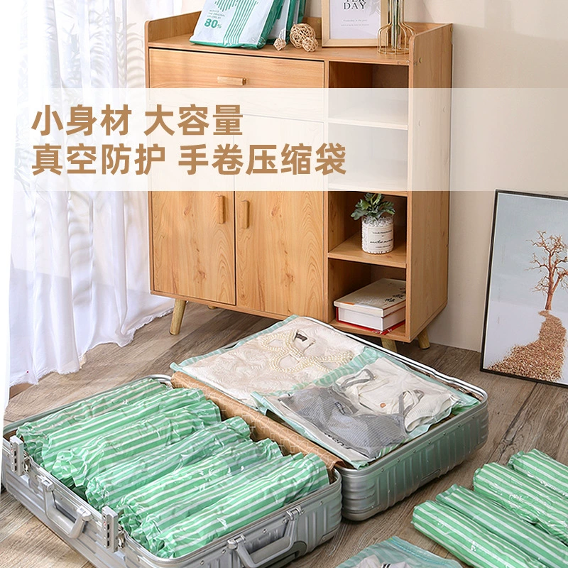 Вакуумный компрессионный мешок ручной работы, готовый к быстрой доставке, мешок для хранения нижнего белья и полотенец, портативный мешок для хранения и организации выхлопных газов.