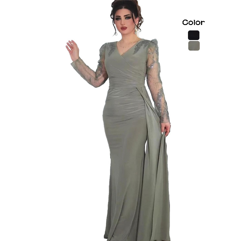 2025 New Cross-Border European and American Dresses Amazon Evening Dresses Birthday Party Fashion Slim Sexy Dress