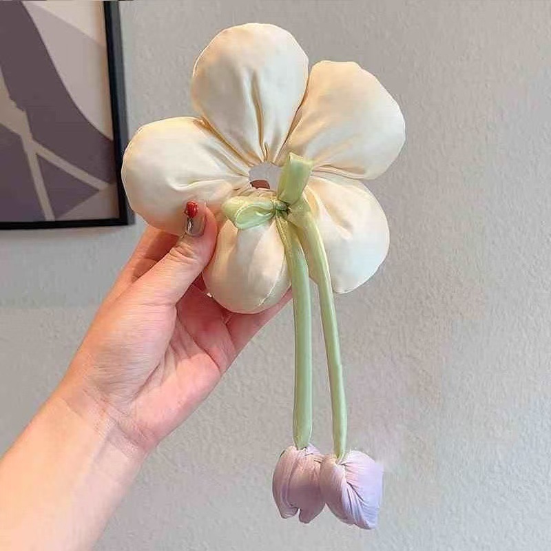 베이지 튤립 대장 머리끈