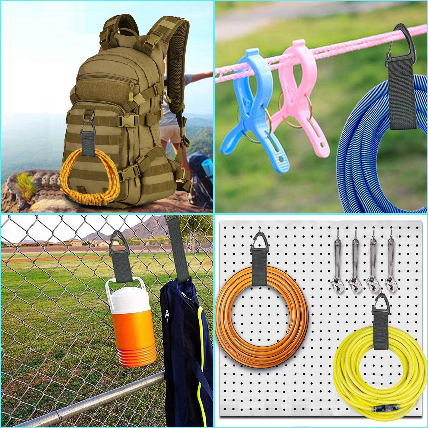 Heavy-duty storage straps, wire storage and organization straps, triangular buckle multi-function nylon Velcro straps