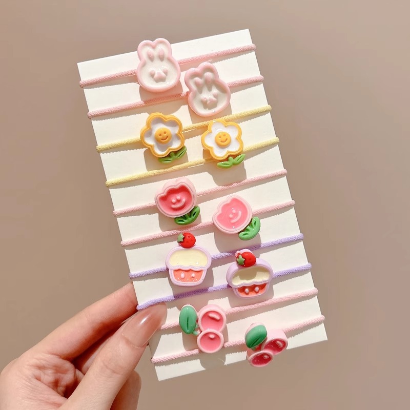 Cuerdas de cabello para bebés de alta elasticidad duradera, cabello para niñas, correa de goma de flores, anillo de cabello para niñas no lastimar el cabello para niños