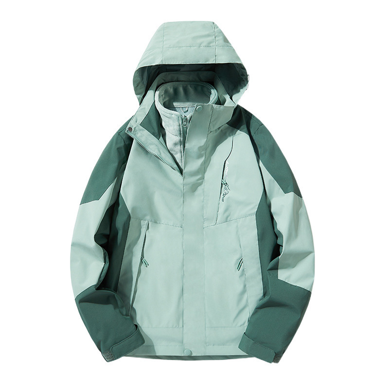 Chaqueta Impermeable 3 en 1 de Dos Piezas para Mujer A Prueba de Viento Desmontable para Exterior