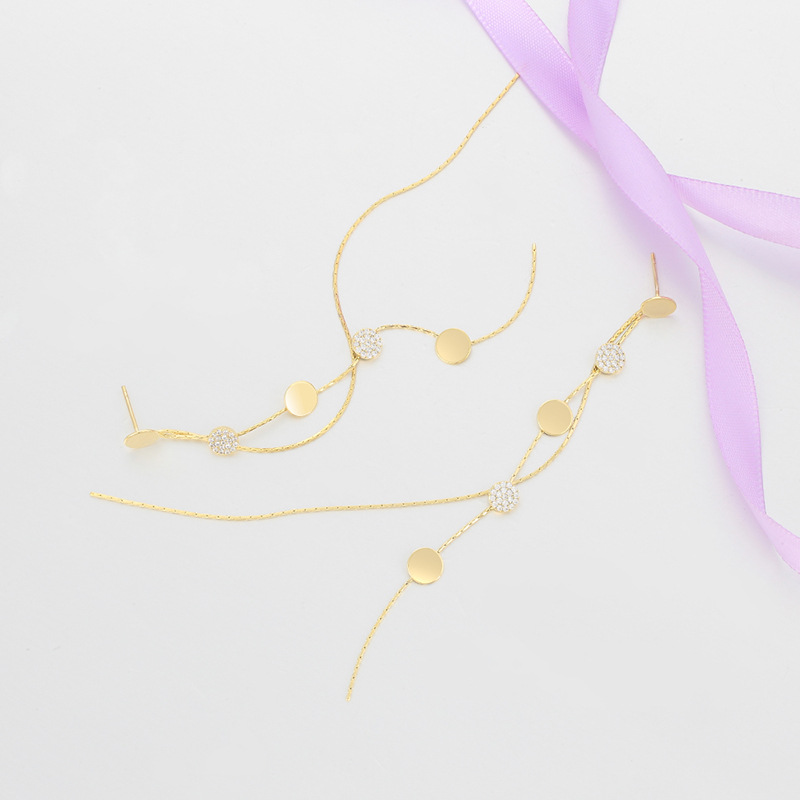 Xuping aretes de lengüeta de aleación de cobre chapado 14k de color círculo geométrico temperamento europeo y americano transfronterizo orejas al por mayor mujeres