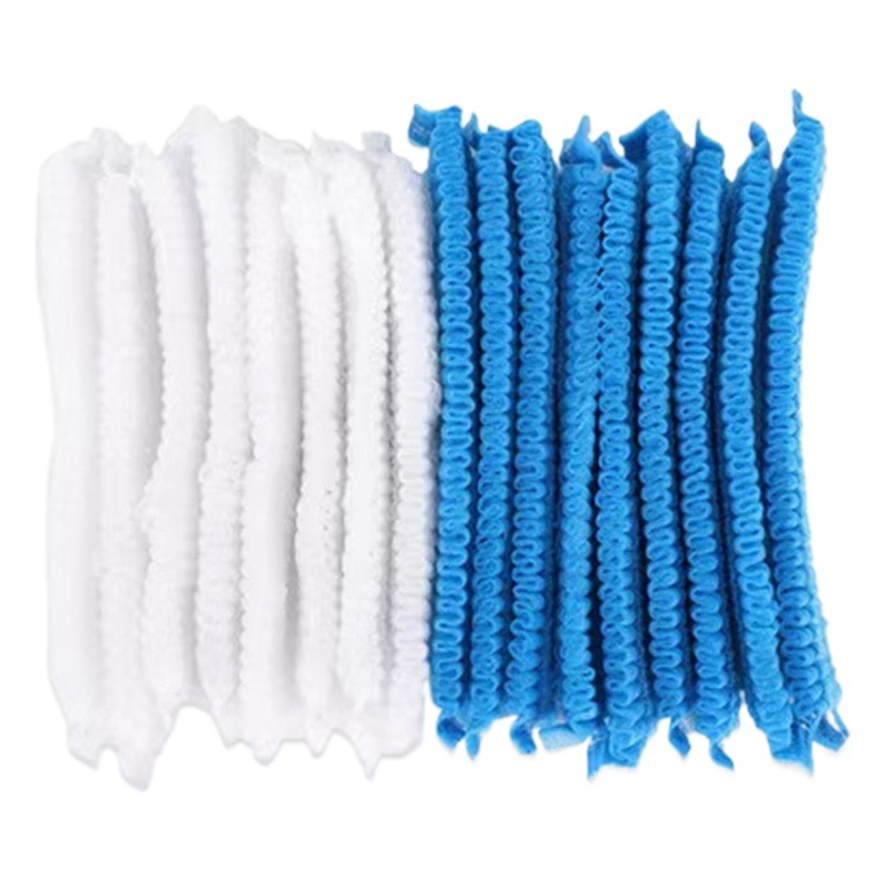 Sombrero desechable Red de pelo tapa de trabajo Red de pelo tapa de tira de tela no tejida a prueba de polvo gorro de ducha no tejido desechable sombrero