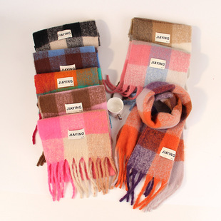 Children's Knitted Scarf Autumn and Winter Korean Style Western Style Color Pair All-Match Men's and Women's Baby's Scarf Fashion Warm Wool Long Scarf