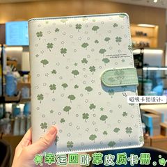 日系薄荷四叶草a5卡册4宫格简约学生活页卡片收纳册拍立得相册子