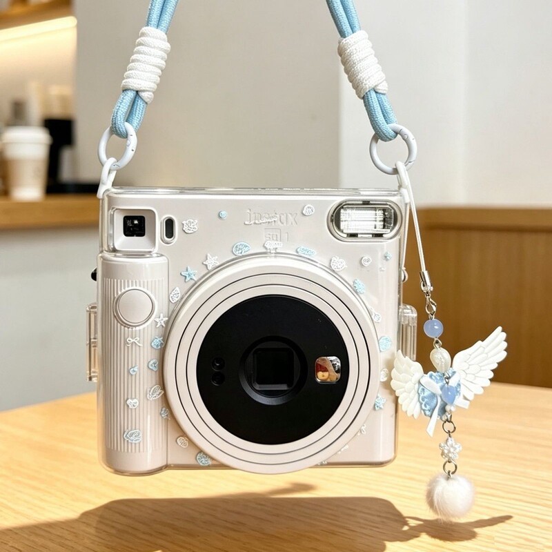 Transparent protective case for the Polaroid SQ1, cute camera bag for Fuji SQ1, durable shoulder strap Transparent protective case for the Polaroid SQ1, cute camera bag for Fuji SQ1, durable shoulder strap