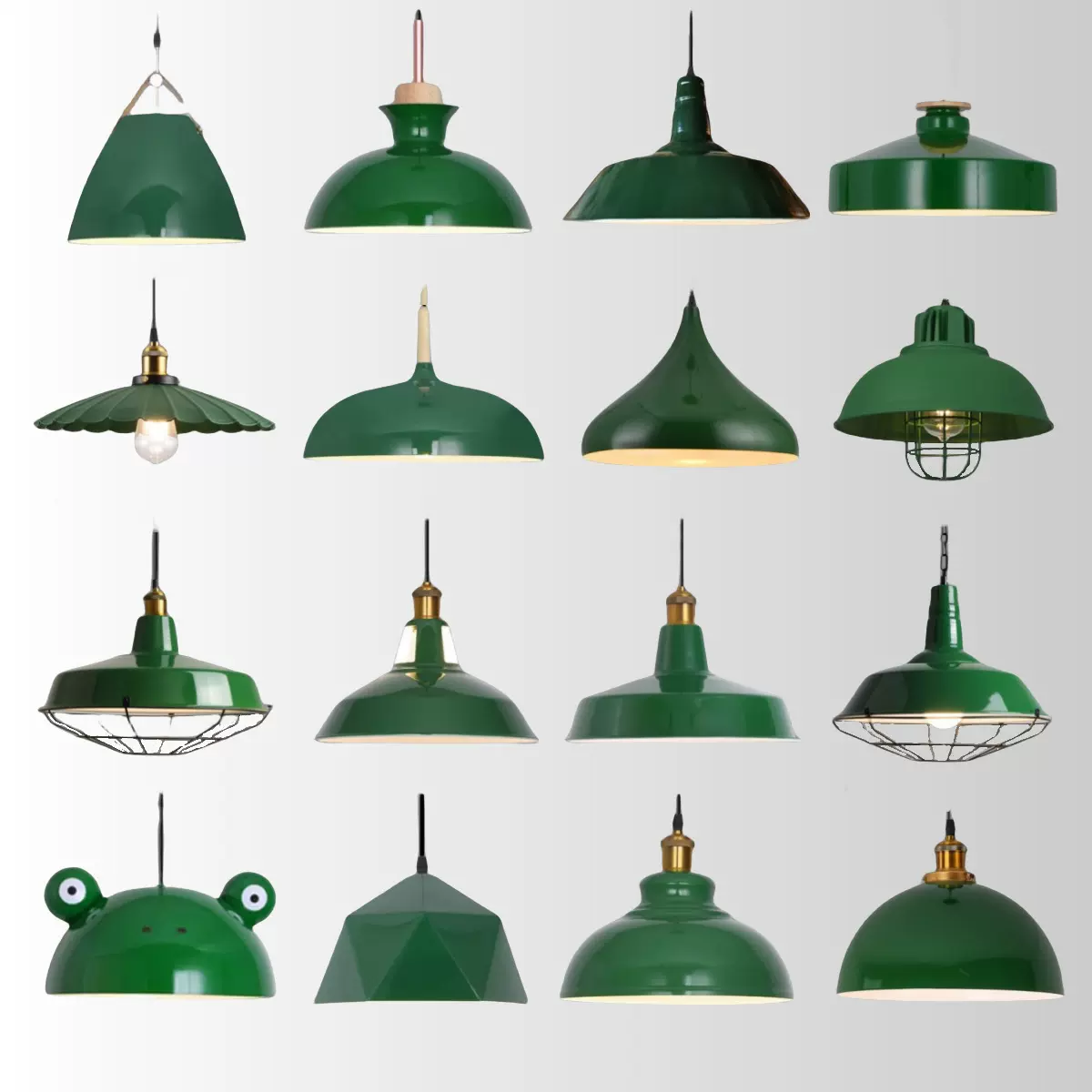 港式loft复古吊灯工业风餐厅商用清新绿色个性民宿火锅店吊灯