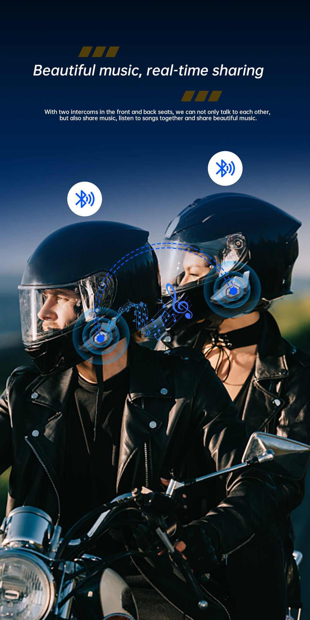 H9X New Cross-Border 10-Person Intercom 2Km Motorcycle Helmet Bluetooth Intercom Headset Multi-Mode Switching