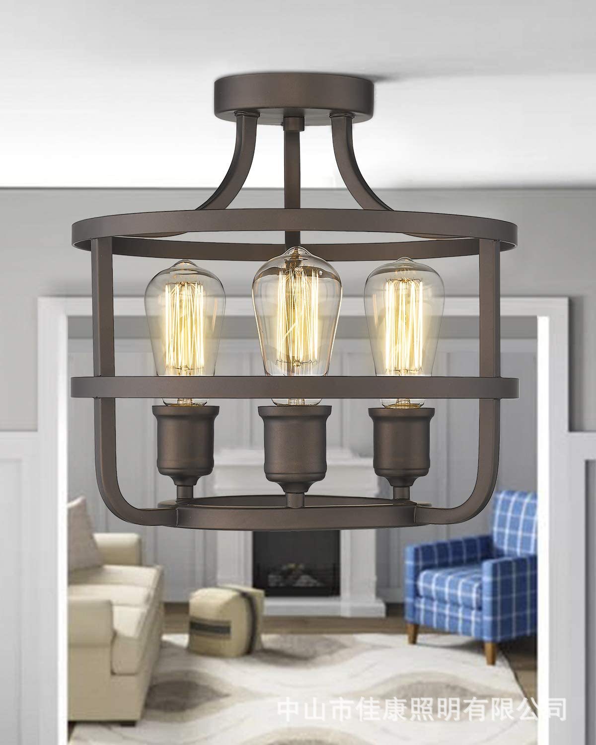 Creative coffee retro ceiling light for living room for bedroom
