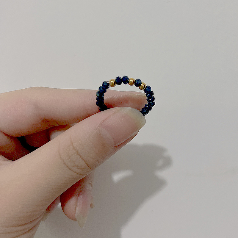 Bohemian Geometric Beaded Imitation Pearl Glass Womenu0027S Rings