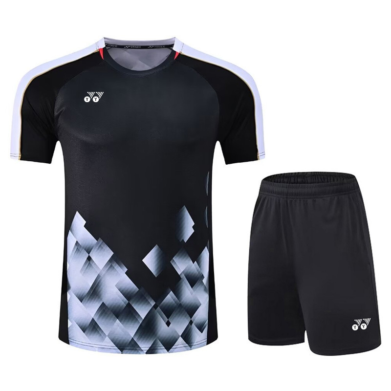 Badminton Clothing Yy Men's and Women's Short-Sleeved Suit Quick-Drying Sports Jersey Tennis Table Tennis Professional Competition Clothing Breathable