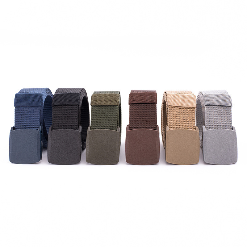 Cinturón de Lona/Nylon sin Metal para Hombre y Mujer, Hebilla de Plástico, Apto para Entrenamiento y Control de Seguridad, Venta por Mayor