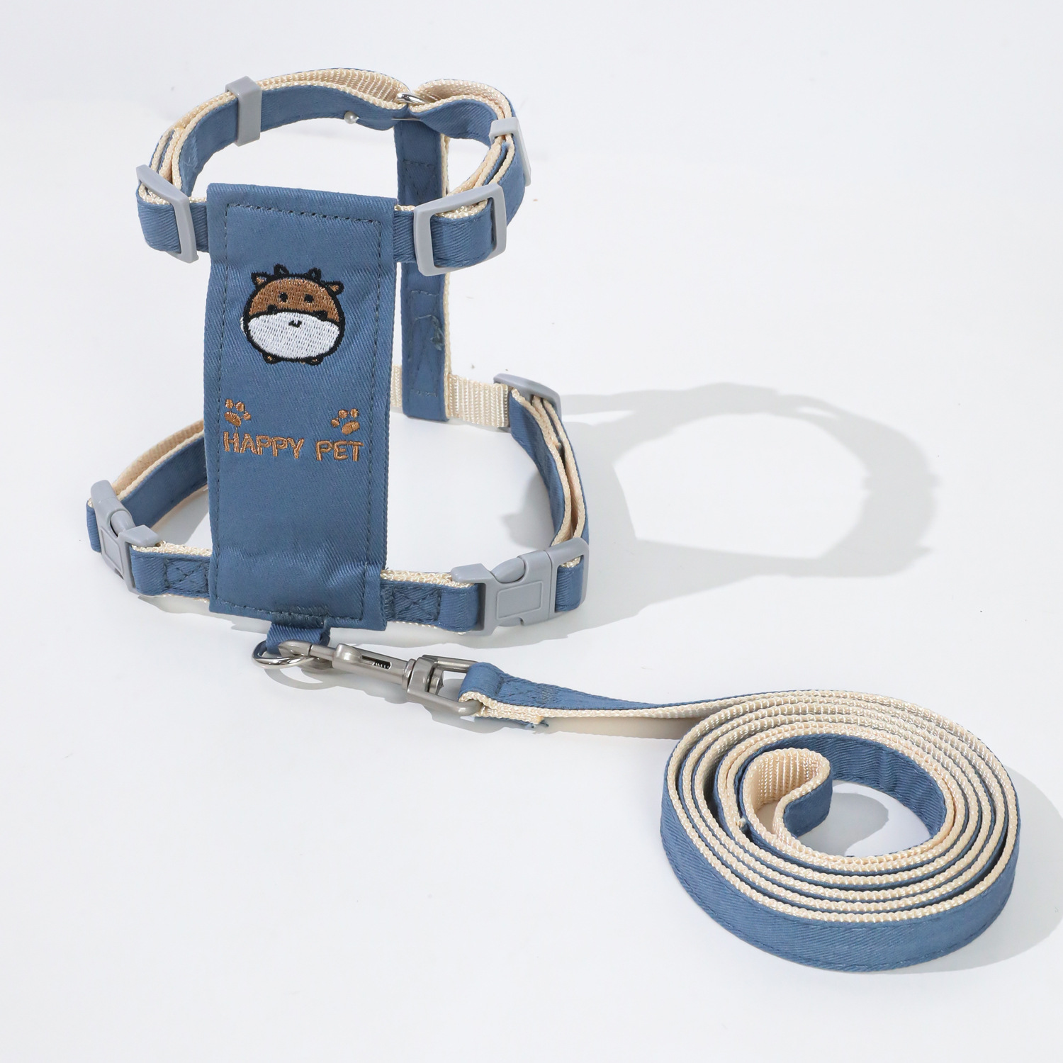 Z gatos cuerda de tracción cuerda de Oxford cuerdas de nylon dibujos animados bordados terneros gatos I correa de pecho artículos de mascotas