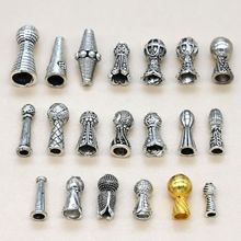藏银合金葫芦头系长筒隔珠穿孔管状法器diy手工项链孔珠挂珠批发