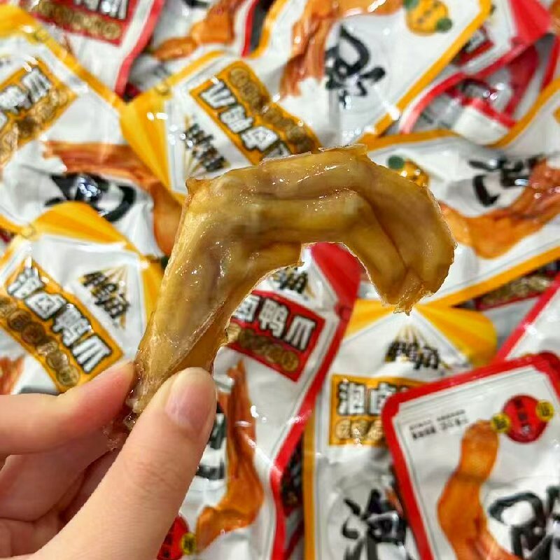 福建产香脆土楼泡卤香辣鸭掌熟食辣味卤味鸭脚零食小吃休闲食品