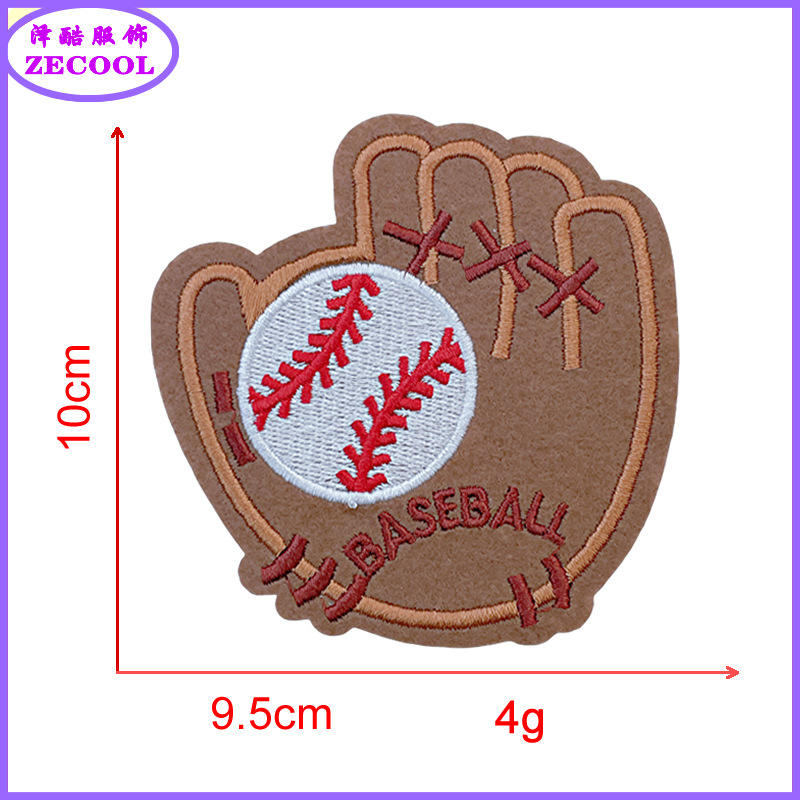 펠트 바닥 * 흰색 * 야구 장갑 * 높은 10cm * 자수