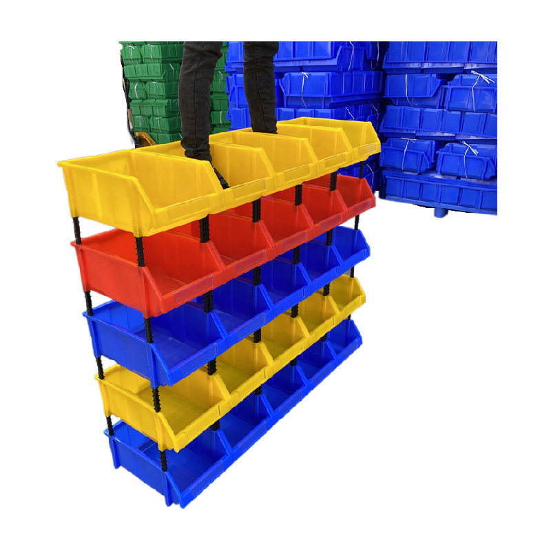 现货供应山东青岛加厚货架盒 斜口塑料零件盒 组立组合式物料盒