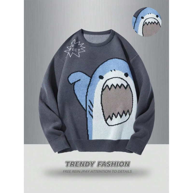 F 47802 Cartoon Shark Couple Sweater F 47802 Cartoon Shark Couple Sweater