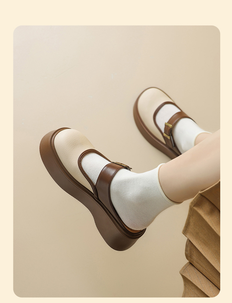Dép sục Birken đế dày nữ bít mũi quai ngang — Nâu mơ KN77 chi tiết 24