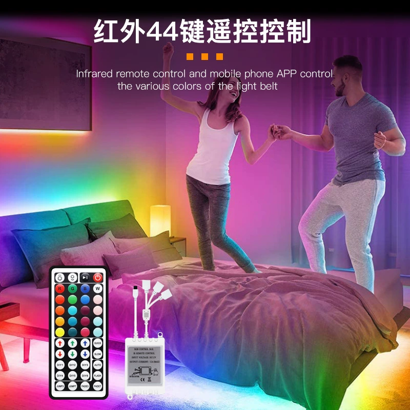 Светодиодная лента LED 44-клавишный RGB комплект, 12 В, варианты 5–40 м, эпоксидная/клеевая/без защиты