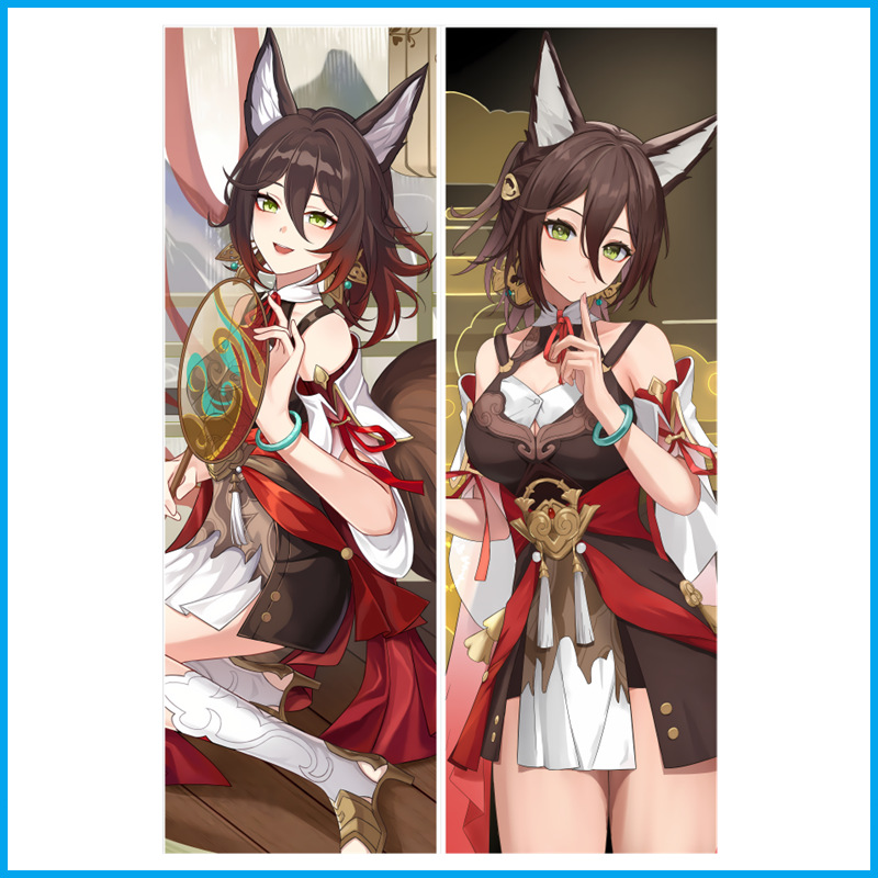 Funda de Almohada de Tamaño Real de Honkai Star Rail con Ilustración de Jing Ting Yun - Funda de Almohada Larga de Caricatura para Juegos y Coleccionables