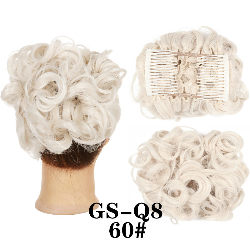 Transfronterizos europeos y estadounidenses rizos brotes de cabello al por mayor mujeres rizos ondas chinas retro flores brotes de caballo cabello de pino peluca