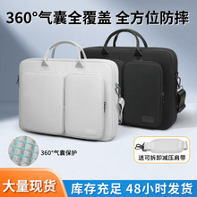跨境大容量笔记本电脑包气囊防摔17寸多功能斜挎单肩游戏本电脑包