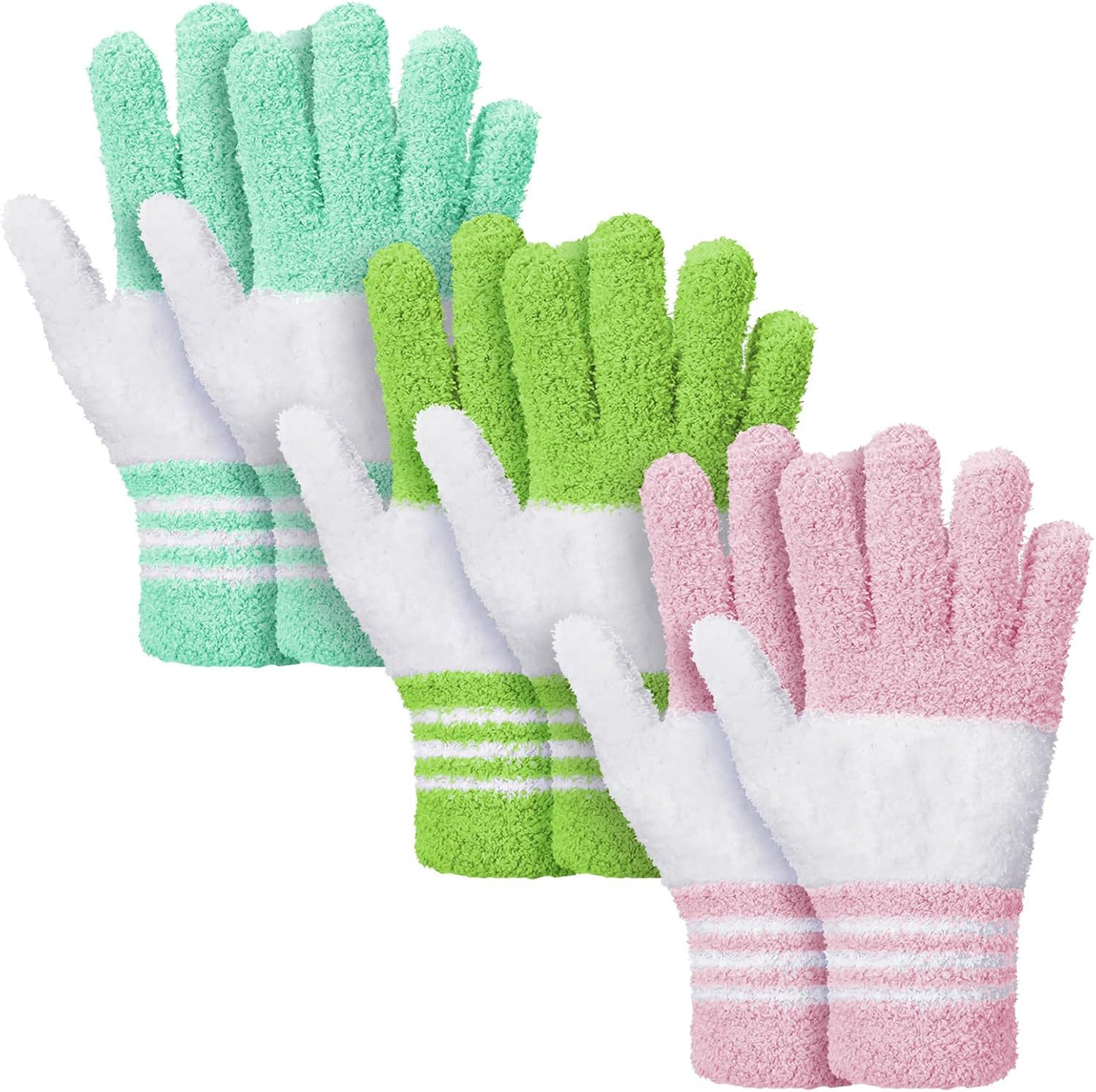 Guantes de Limpieza de Microfibra de Poliéster Bicolor para Polvo y Pulido del Hogar