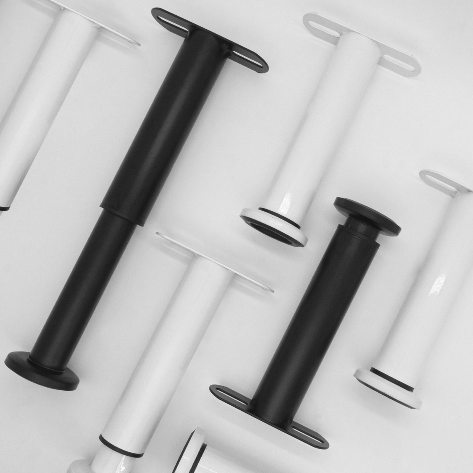 En forma de T de fondo redondo cama telescópica pie de apoyo pie cama marco pie muebles pie hardware pie en forma de T fila esqueleto ajustable cama telescópica