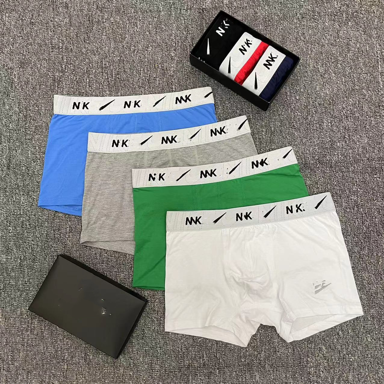 Foreign Trade Trendy Brand Men's Underwear Lnkv High-End Pure Cotton Boxer Briefs Youth Sports Shorts Student Underwear Gift Box