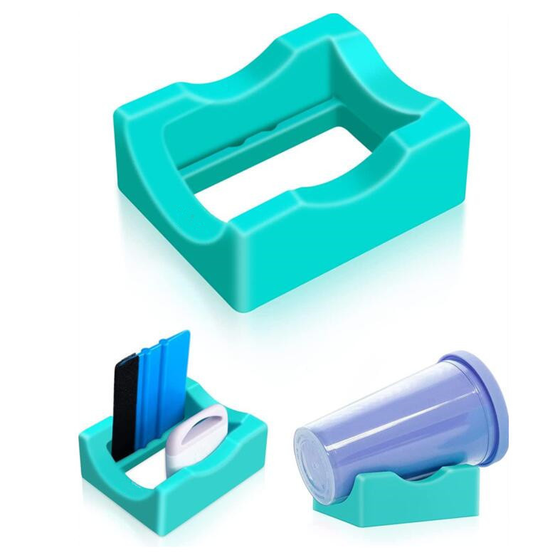 Cross-border simple and convenient small silicone cup holder mug protection heat insulation cup holder square non-slip glass cup holder