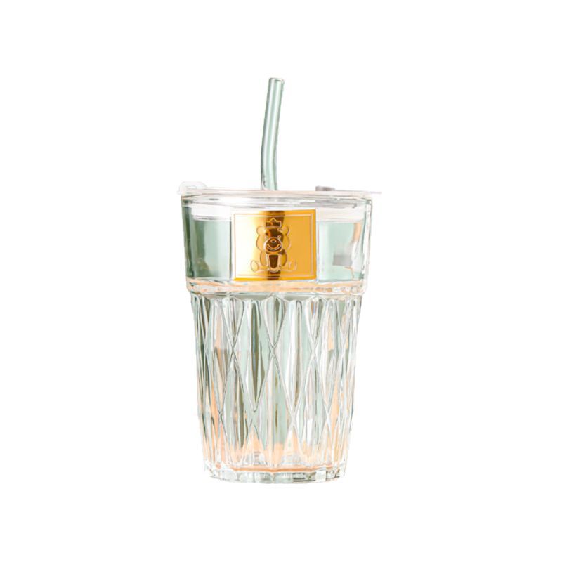 Internet Red Cup Diamond Glass Suction Cup Office Drinking Cup Large Capacity Nordic Style Household Milk Coffee Cup