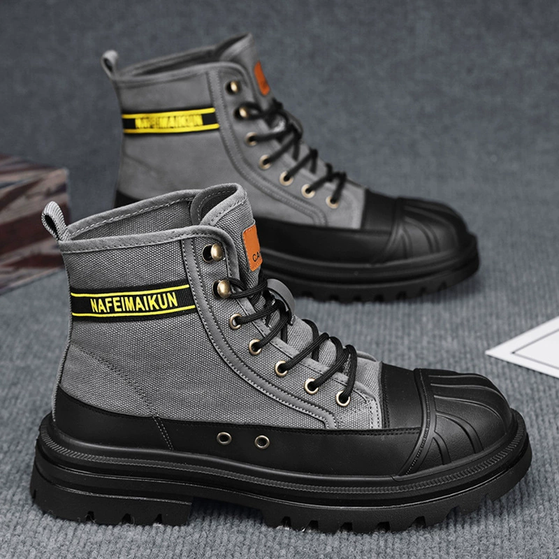 Martens, высокая рабочая обувь из ткани, спортивная дышащая обувь для отдыха, осень