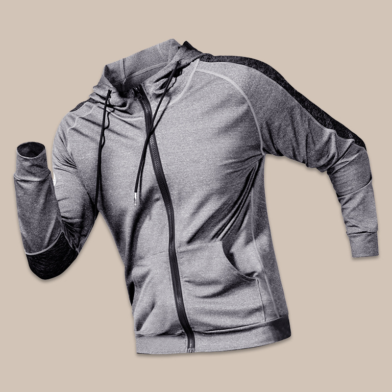 Ropa de fitness para hombres chaqueta deportiva equipo de carrera ropa secada rápida sudadera primavera y otoño manga larga chaqueta de entrenamiento de carrera matinal
