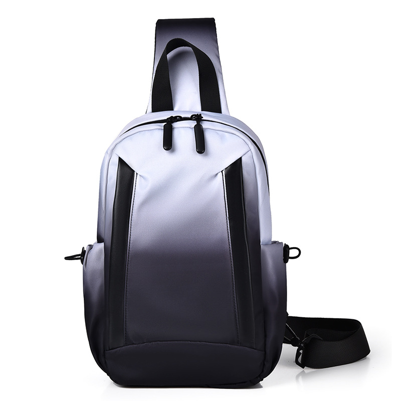 Nuevo bolso de pecho de hombre transfronterizo simple mochila de hombro de nylon impermeable bolsa de color gradiente casual bolso de moda de hombre