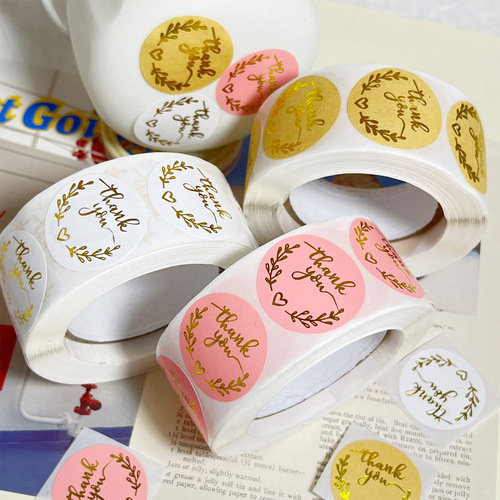 Cross-border olive roll kraft paper hot stamping sticker thank you for baking self-adhesive label envelope decorative sealing sticker