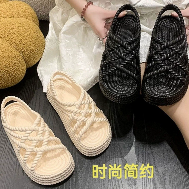 Женские летние босоножки на плоской подошве, модные 2024, новые, на толстой подошве, платформа, в стиле фей, для инфлюенсеров