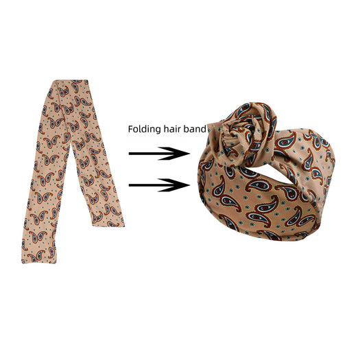 European and American style new printed wire hairband yoga headband hair tie sweat-absorbing anti-sweat wide-brimmed headscarf headdress for women