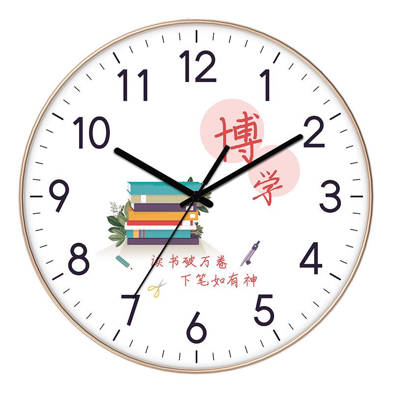 Reloj de pared de aula Junior High School secundaria escuela inspiracional estudio estudiante Escuela Primaria Reloj de pared-montado mudo clase fábrica reloj al por mayor image 7
