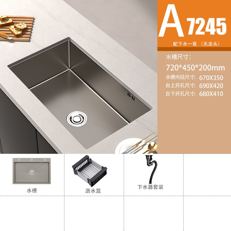 lavabo de verduras gris de pistola 304 gran fregadero de acero inoxidable fregadero de cocina mano nano lavabo lavabo lavabo