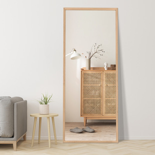 BOLEN wooden solid wood frame full-length mirror clothing store home fitting room vertical full-body floor mirror