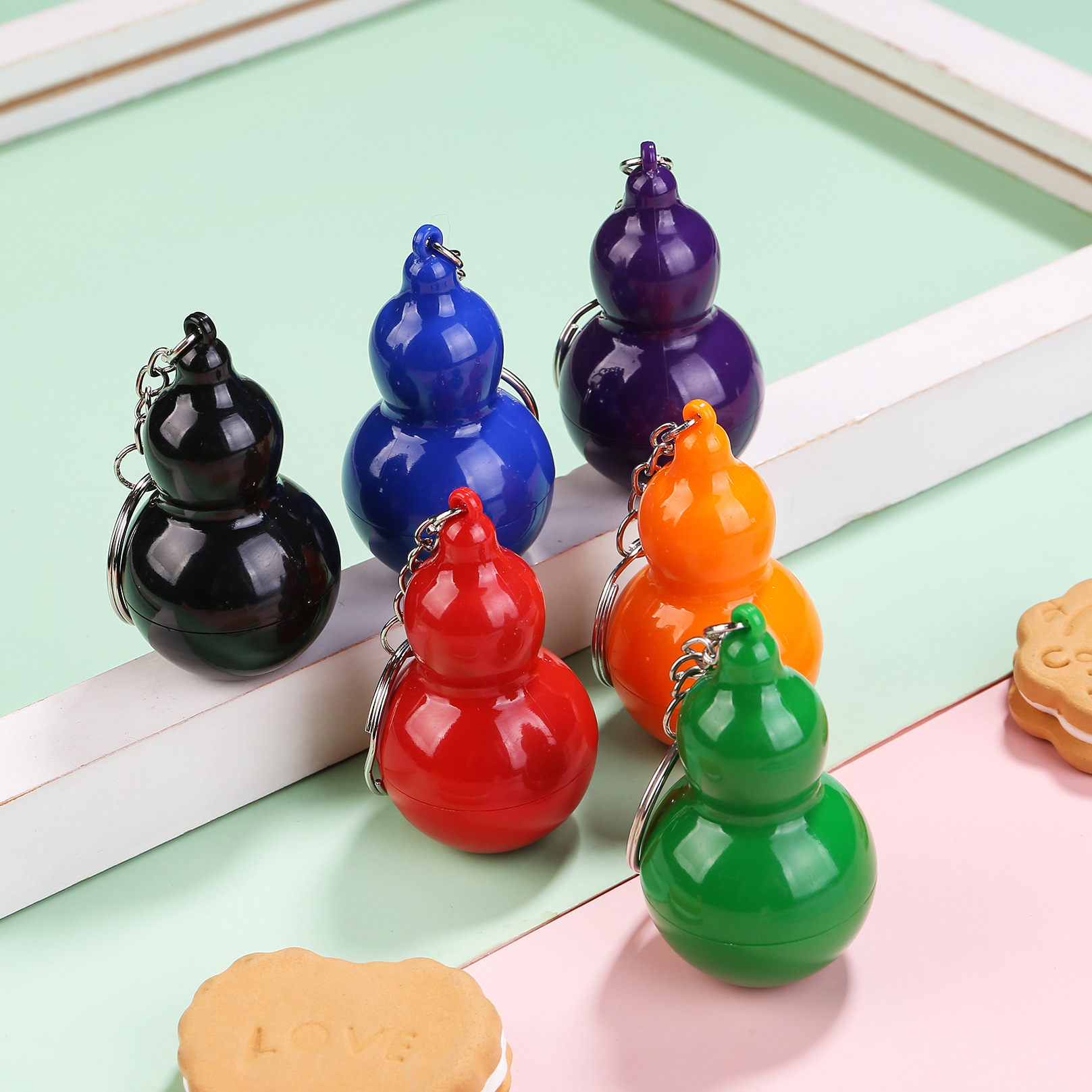 Creative Cute Stationery Award Colorful Hair Gourd Pen Personality Gourd King Retractable Pen Ballpoint Pen Keychain Ballpoint Pen