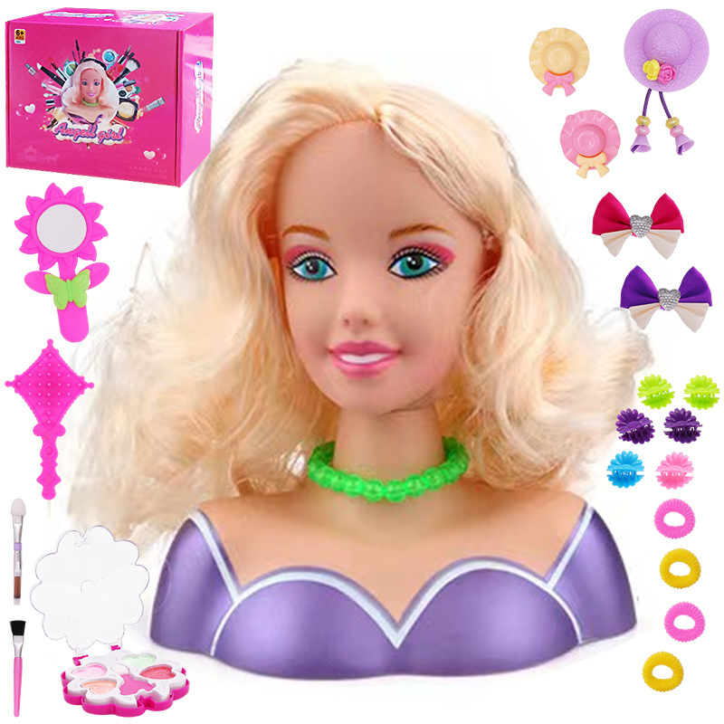 Cross-border modelo de medio cuerpo de los niños de juguete traje de vestir pelo medio cuerpo muñeca niña jugar casa maquillaje juguete
