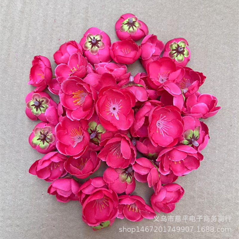 Simulación flor de ciruela pétalos árbol falso material decorativo flor de seda flor de ciruela