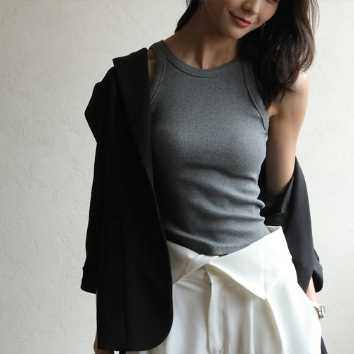 Carefully selected summer thin-color short bottoming camisole underwear women's white beautiful back Internet celebrity short inner vest